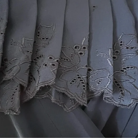 Vintage Ralph Baker Dress Navy Blue Pleated Skirt Chiffon Midi Dres Midi Size 6 - Picture 15 of 16